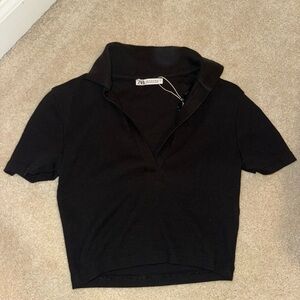 Zara black crop top S